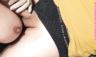 Petite Italian Blonde MILF Gives a Handjob with Fresh Gloves