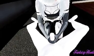 A2 Cosplay Gets Roughed Up in Animated Creampie Fuckathon