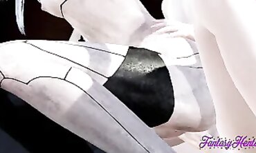 A2 Cosplay Gets Roughed Up in Animated Creampie Fuckathon