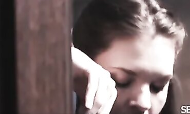 Anie Darling & Nick Ross: Public Bathroom Threesome