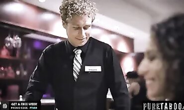 Hotwife Gets Double Creampied By Waiter At Dinner