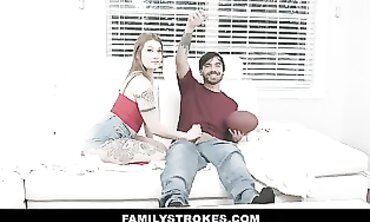 Redhead Stepsister Aria Kai Gets Hardcore Sex While Watching Sports