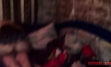 Russian DP Threesome: Stockings and Anal Climax