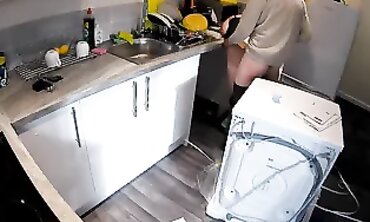 British Housewife Seduces Plumber in Kitchen While Husband is Away