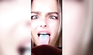 Addison Rae gift: Thick Tongue Blowjob & Facial Compilation