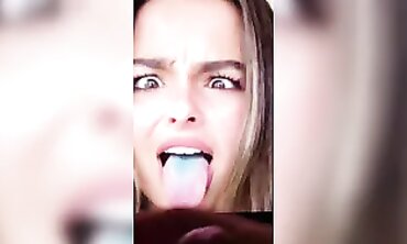 Addison Rae gift: Thick Tongue Blowjob & Facial Compilation