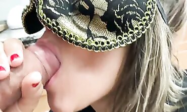 Surprise Kitchen Anal and Blowjob with Cum in Mouth