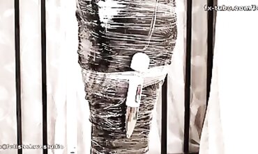 Adorable Asian Student in Latex Bondage Roleplay