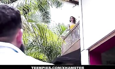 Curvy Tattooed Aria Kai Takes Neighbor's Load