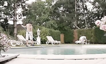 Hairy MILF Mom Gets Plumbed by Pool Boy