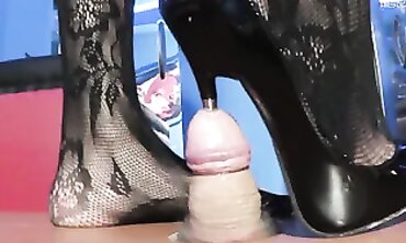 Brunette Slave Mesmerized by Urethral Play