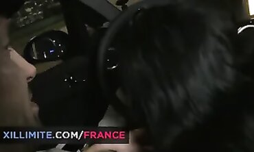 Ebony Brunette Gangbanged in a Parking Lot