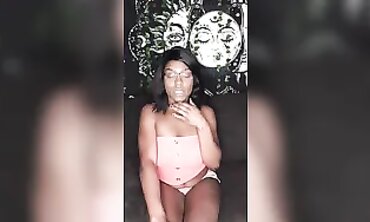 Ebony MILF Akeema Sexie Smokes and Masturbates Solo