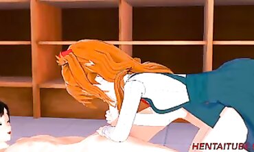Evangelion Cosplay: Shinji and Asuka in the Classroom