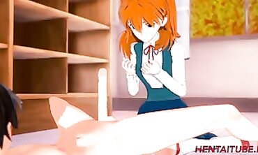 Evangelion Cosplay: Shinji and Asuka in the Classroom