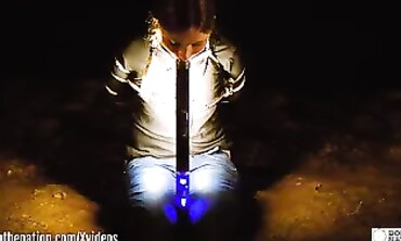 Submissive Damsel Gets Hard Outdoor Oral and Anal in Homemade BDSM Scene