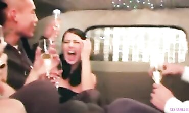 Night in Prague: Trio Orgy in a Soiree Limousine