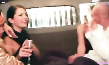 Night in Prague: Trio Orgy in a Soiree Limousine
