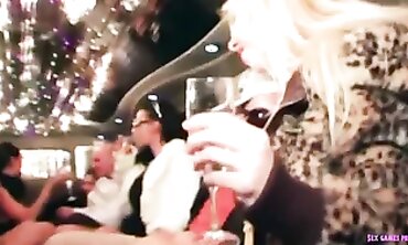 Night in Prague: Trio Orgy in a Soiree Limousine