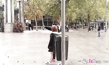 Redhead Tourist Gets Fucked in a Madrid Park
