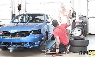 Chloe Lamour Gets Rimming From A Hot Short-Haired Mechanic