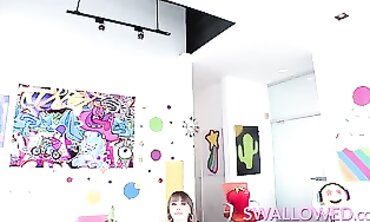 Angel Youngs' XXL Blowjob and Swallow Session