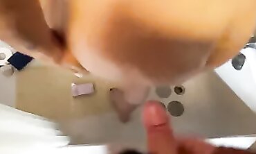 Step Aunt Ann Gives Jerk Off Instructions in the Shower