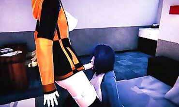 Futa Naruto Uses Clone Jutsu on Hinata in 3D Hentai