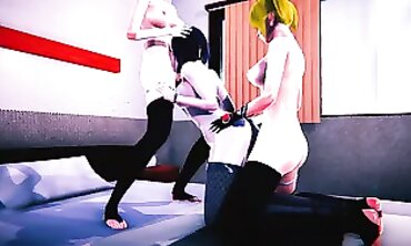 Futa Naruto Uses Clone Jutsu on Hinata in 3D Hentai