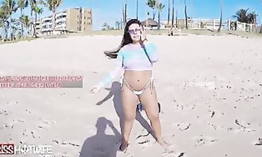Kriss Takes A Morning Walk Topless In See-Through Top