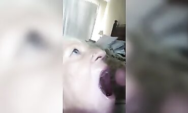 Fresh Older Lady Takes Cum in Her Mouth
