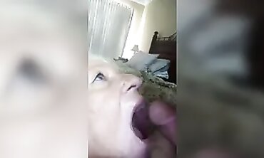 Fresh Older Lady Takes Cum in Her Mouth