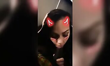 Sucky Good: Latina Babysitter Gives Interracial Blowjob
