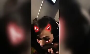 Sucky Good: Latina Babysitter Gives Interracial Blowjob