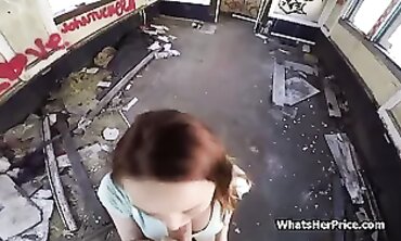 POV Quickie Blowjob with Busty Redhead Mature on the Train