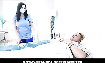 Exotic Nurse Gabriela Lopez Takes Patient's Load On Her Massive Tits