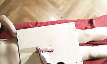 POV Domina Tramples and Spanks Gimp with Bare Feet