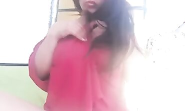 Luzyann's Risky Balcony Striptease and Solo Fingering