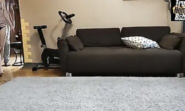 Delivery Man Creampie in Lingerie: Hotwife Internal Cumshot