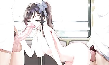 Uncensored Anime Threesome: Rough Double Penetration Compilation