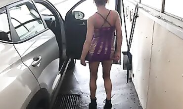 Klassi Kougar in a Sundress and High Heels at a Nightclub