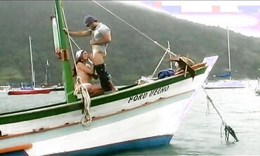 River Vixen Bends Against The Mast Of A Sailboat To Take On A Prick