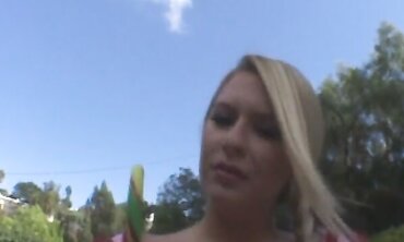 Uber-Cute Riley Likes Flashing Off Her Super-Cute Milk Cans And Then Getting Pummeled