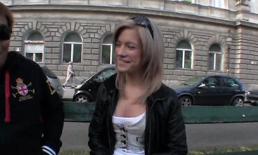 Platinum-Blonde Interchange College Girl Gives Excellent Head
