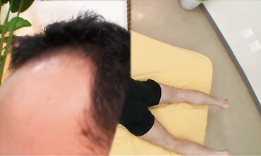 Japanese black-haired Jun and her gf penetrate a stud on a mattress in the middle of the guest room two