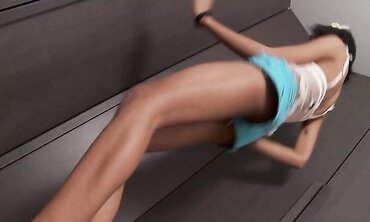 Flexible, Smallish Cutie Lays Back To Have Her Cock-Squeezing Labia Spread