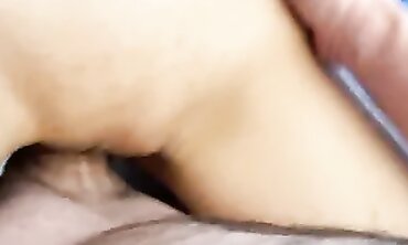 POV Interracial Creampie with Petite Asian MILF