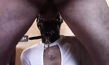 Blindfolded MILF Takes Deep Throat With Ring Gag