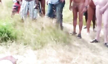 German MILF Gangbanged Outdoors