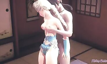 Elsa Cosplay: Big Tits Kneaded and Creampie